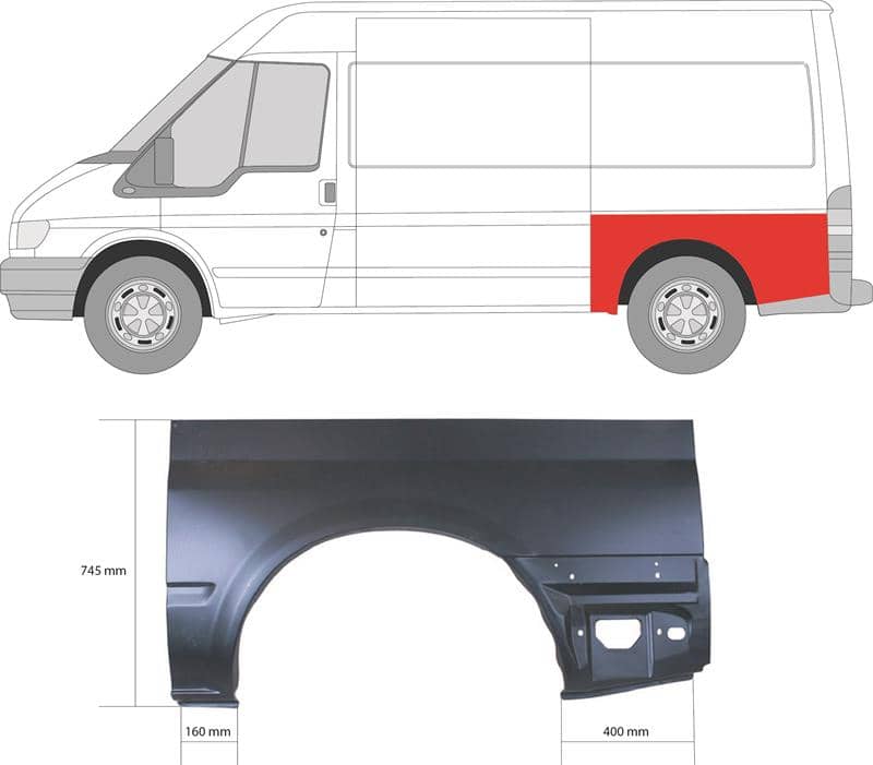 Ремчастина Металева Задня Ліва Ford Transit 2000-2006