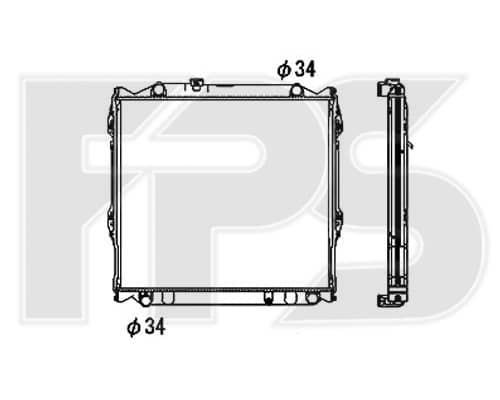 Радіатор Охолодження Toyota Land Cruiser Prado 1996-2003, 1640075160, 1640075161, 1640075162, 1640075170, 1640075180, 1640075181, 1640075190, 1640075210