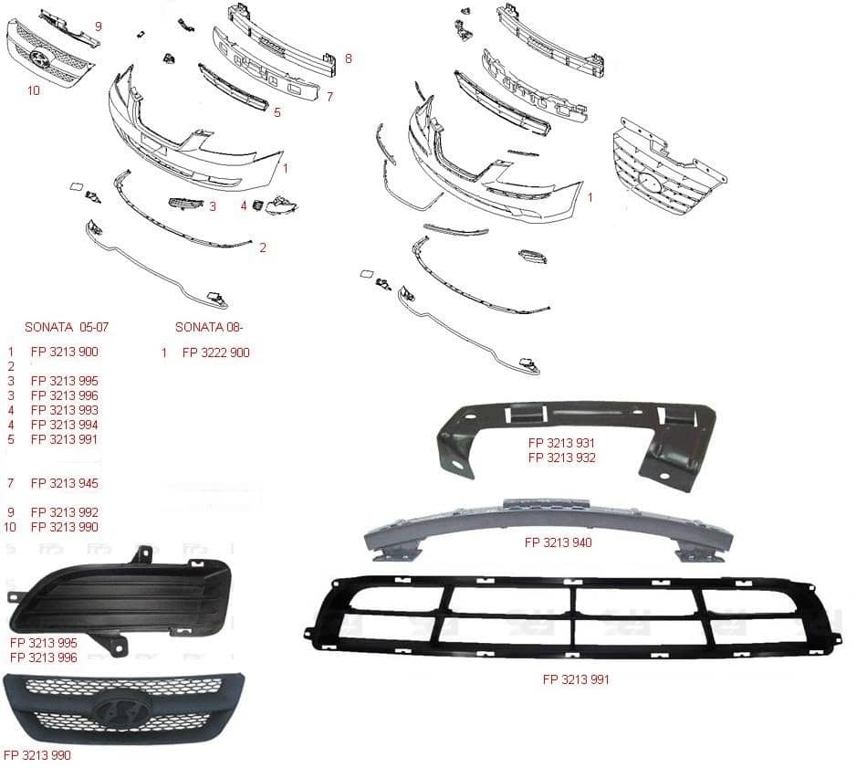 Бампер Передній Правий Hyundai Sonata 2008-2010