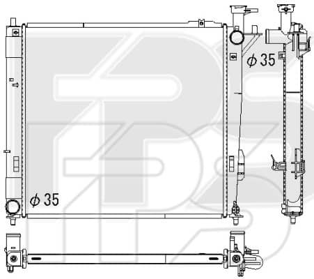 Радіатор Охолодження Hyundai Santa FE 2009-2012, 253102B850, 253102B890