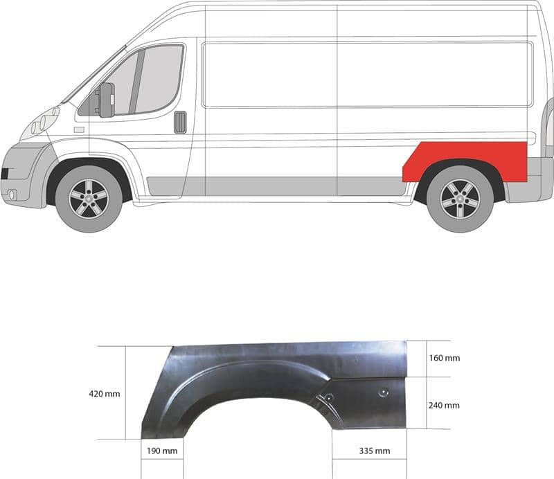 Ремчастина Металева Задня Ліва Citroen Jumper 2006-2014