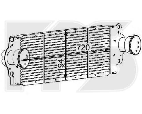 Радіатор Наддуву Volkswagen Transporter 2003-2009, 7E0145804B, 7H0145804A, 7H0145804B