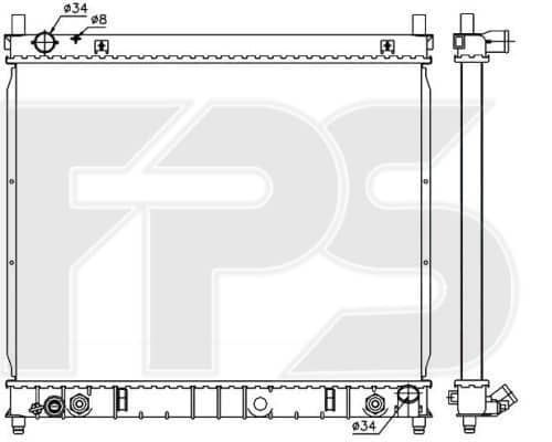 Радіатор Охолодження Ssangyong Rexton 2002-2006, 21310-08220, 21310-08221, 21310-08222, 21310-08223