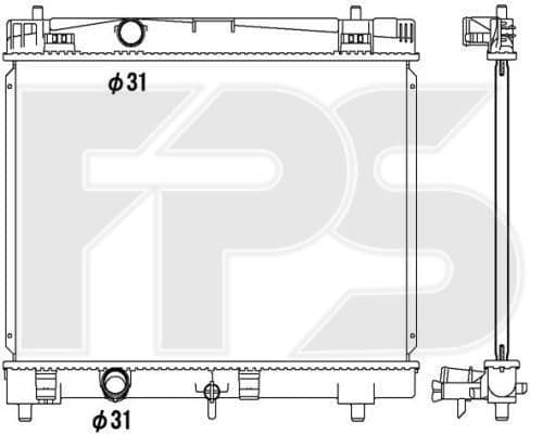 Радіатор Охолодження Toyota Yaris 2006-2011, 164000Q040, 1640023160, 1640023170, 164000Q060