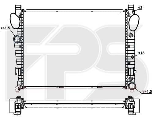 Радіатор Охолодження Mercedes-Benz S-Class 2002-2005, 2205000903, 2205002003, 2305000303, A2205000903, A2205002003, A2305000303