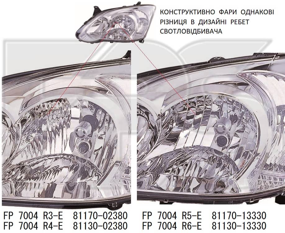 Фара Передня Передня Ліва Toyota Corolla 2005-2007, 8117013330