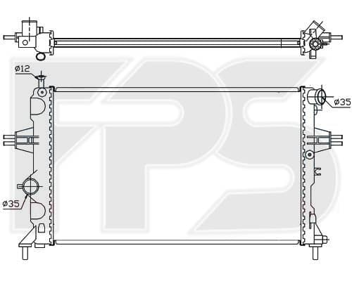 Радіатор Охолодження Opel Astra 1998-2009, 1300189, 1300214, 1300257, 13150403, 90570728, 90570730, 9119482, 9119486, 9193265, 9202504, 9202505, 9202506, 93177121, 93277988, 93277996