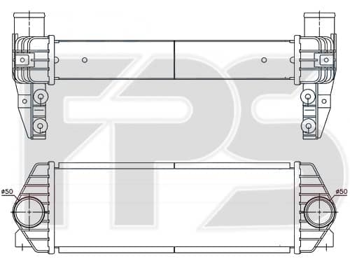 Радіатор Наддуву Ford Transit Connect / Tourneo Connect 2002-2009, 1406195, 1432312, 4999282, 7T169L440AC, 7T169L440AD, 7T169L440AE