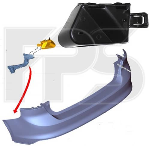 Кріплення Бампера Задня Права Ford Focus 2011-2014, 036903803A, 037903803, 037903803H, 037903803V, 049903803H, 37903803H, 12311730601, 12311739193, 12311748607, 1730601, 1739193, 1748607, 2940030, 026903015E, 068903017NX, 068903171, 037903803X, 37903803X