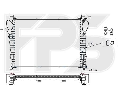 Радіатор Охолодження Mercedes-Benz S-Class 2002-2005, 2205001403, 2205002403, A2205001403, A2205002403