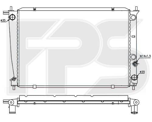 Радіатор Охолодження Hyundai H-1 1997-2005, 253104A000, 253104A010, 253104A050, 253104A060, 253104A100, 253104A110, 253104A160, S253104A110