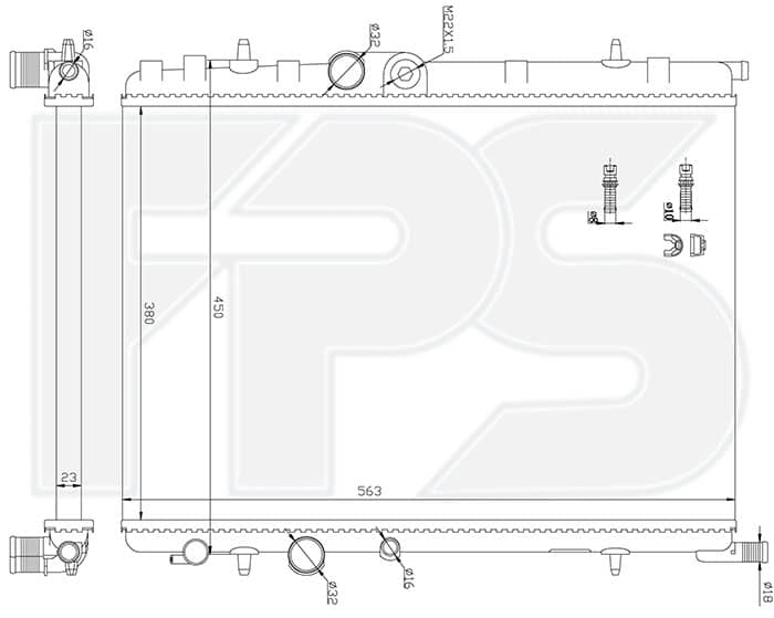 Радіатор охолодження CITROEN BERLINGO 2002-2010