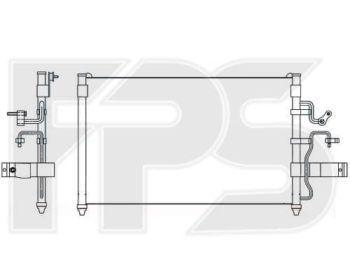 Радіатор кондиціонера Daewoo Leganza 1997-2003, 96207354, 96211815, 96394346, 96484258
