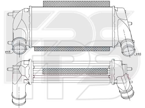 Радіатор Наддуву Ford Fiesta 2013-2019, 1776956, 1878630, 2013451, C1B19L440AB, C1B19L440AC, C1B19L440AD