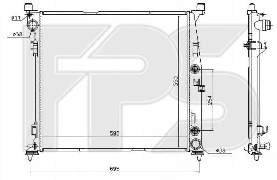 Радіатор Охолодження Mercedes-Benz Ml-Class 2011-2015, 0995001303, 995004603, A0995001303, A0995004603