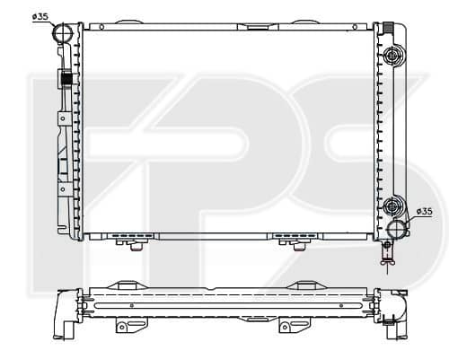 Радіатор Охолодження Mercedes-Benz 124 1984-1996, 1245000503, 1245002403, A1245000503, A1245002403