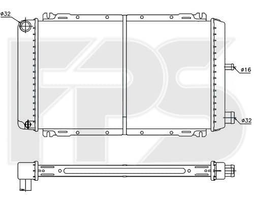 Радіатор Охолодження Ford Fiesta 1983-1989, 1619068, 1619069, 1637010, 1638946, 6044406, 6122298, 6122928, 6154176, 6160667, 84FB8005CA, 84FB8005CACB, 84FB8005CB, 85FB8005CA, 85FB8005CB