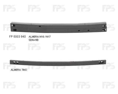 Шина Бампера Передня Права Nissan Almera 2000-2002, 620364U300, 620364U330