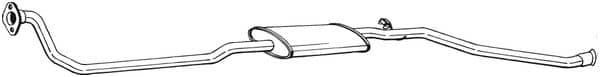 Глушник Посередені Citroen Berlingo 1997-2002, 1705P2, 1705P3