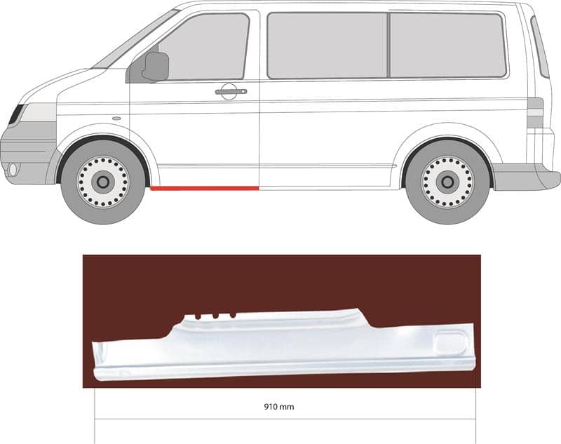 Ремчастина Металева Передня Ліва Volkswagen Transporter 2003-2009
