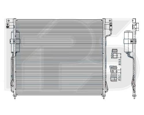 Радіатор кондиціонера Nissan Navara 2005-2013, 92100EA00A, 92100EA01A, 92100EA500, 92100EB00A, 92100EB01A, 92100EB410, 92100EB500