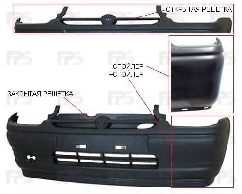 Бампер Передній Правий Opel Combo 1993-2000, 14 00 135, 90444457