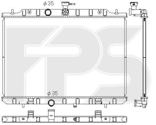 Радіатор Охолодження Nissan X-Trail 2008-2010, 21400JG40A, 21400JG45B