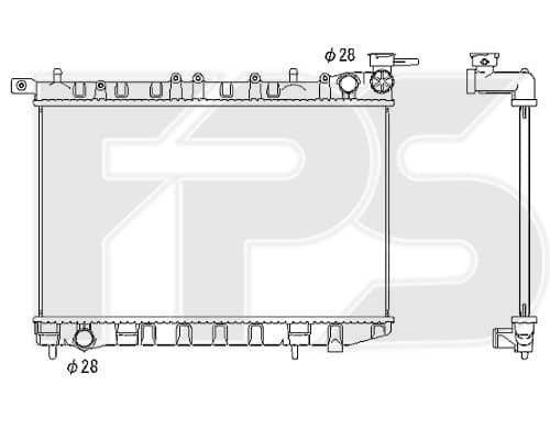 Радіатор Охолодження Nissan Sunny 1991-1996, 2141050Y10, 2141050Y11, 2141062C00, 2141062C01