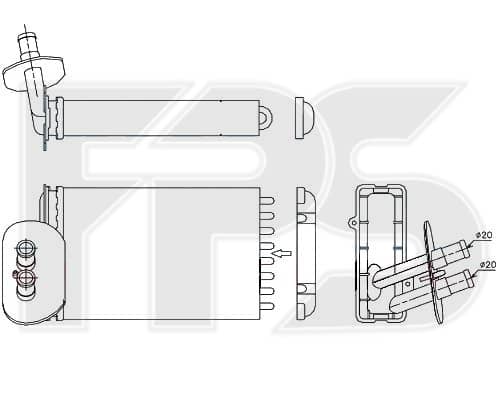 Радіатор Пічки Volkswagen Transporter 1990-2003, 701820031