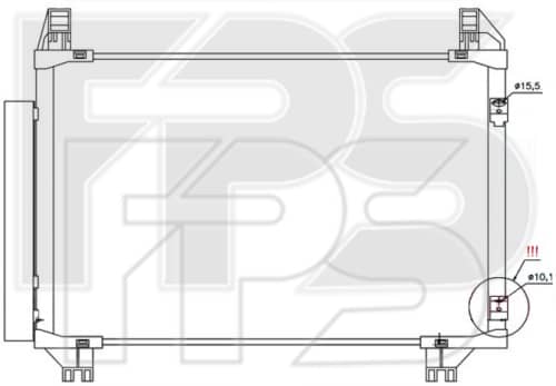 Радіатор кондиціонера Toyota Verso S / Ractis 2010-2018, 8846052090, 8846052130