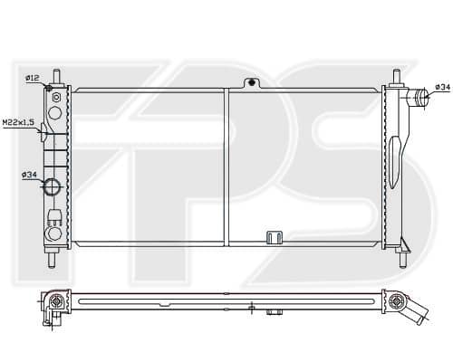 Радіатор Охолодження Opel Kadett 1985-1991, 1302029, 1302077, 90180561, 90299348, 90444155