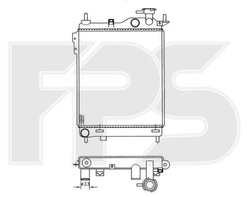 Радіатор Охолодження Hyundai Getz 2002-2005, 253101C200, 253101C206