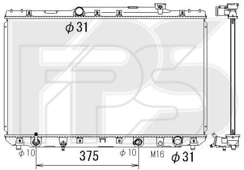 Радіатор Охолодження Toyota Camry 1992-1996, 1640003050, 1640003060, 1640003061, 1640074750, 1640074760, 1640074870, 1640074880
