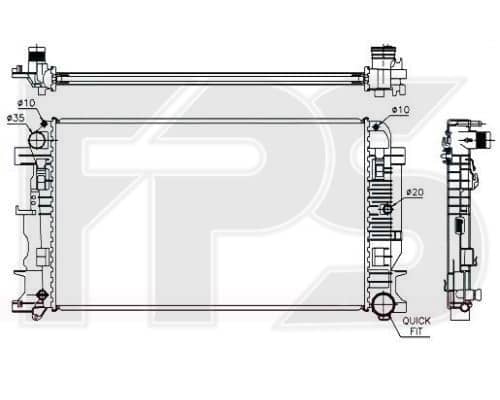 Радіатор Охолодження Mercedes-Benz Sprinter 2006-2013, 2E0121253, 2E0121253A, 2E0121253B, 9065000002, 9065000102, 9065000202, A9065000002, A9065000102, A9065000202