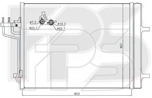 Радіатор кондиціонера Ford Escape 2012-2016, 1785765, 1886885, 1934882, 2013474, DV6119710BB, DV6119710BC, DV6119710BD, DV6119710BE