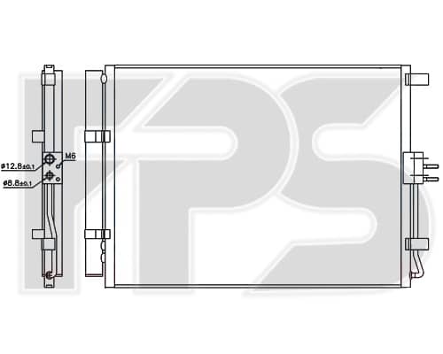 Радіатор кондиціонера Hyundai i30 2012-2016, 97606A5800, 97606A5801, 97606A7600, 97606A7601