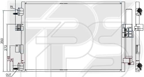 Радіатор кондиціонера Ford C-MAX 2015-2019, 1828970, 1907402, 2012806, 2387335, 2462991, DV6119710AB, DV6119710AC, DV6119710AD, DV6119710DA, DV6119710DB
