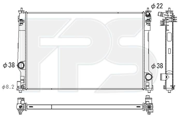 Радіатор Охолодження Toyota 4-RUNNER 2024+, 164000P550, 1640031690