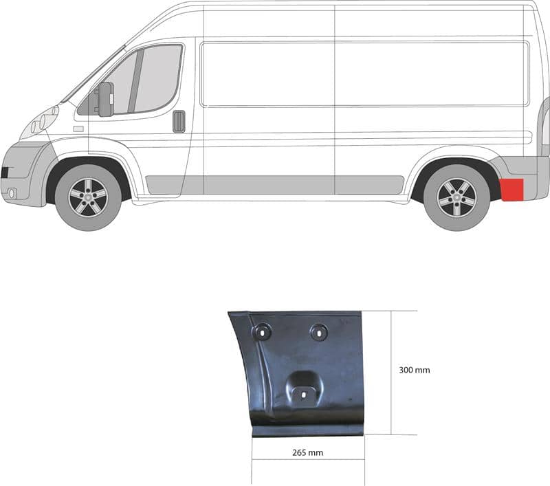 Ремчастина Металева Задня Права Citroen Jumper 2006-2014
