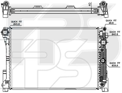 Радіатор Охолодження Mercedes-Benz E-Class 2009-2012, 2045000603, 2045001203, 2045003103, 2045003603, 2045004103, A2045000603, A2045001203, A2045003103, A2045003603, A2045004103