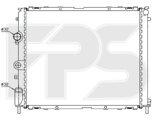 Радіатор Охолодження Renault Clio 1998-2001, 7700417175, 7700836303, 7700836304, 7701352903