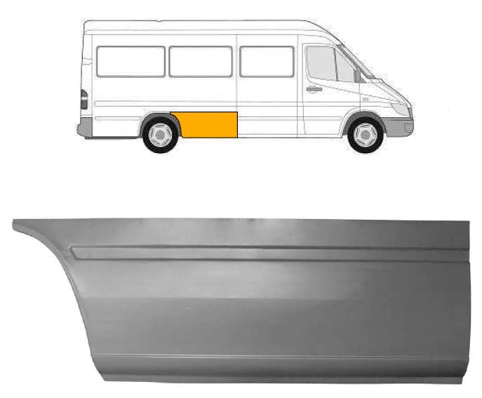 Ремчастина Металева Задня Права Mercedes-Benz Sprinter 1995-2000