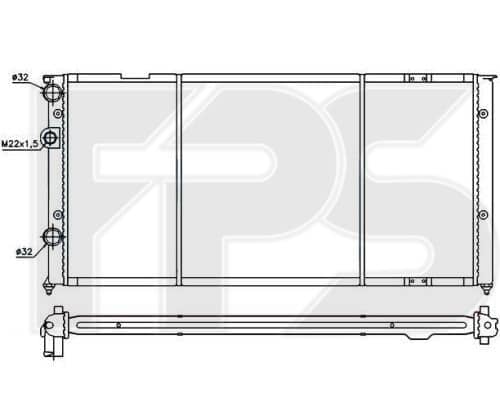 Радіатор Охолодження Volkswagen Passat 1988-1993, 357121251, 357121251B, 357121251C