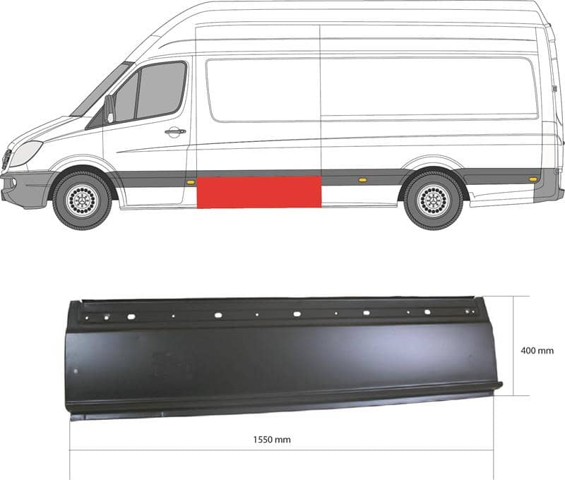Ремчастина Металева Передня Ліва Mercedes-Benz Sprinter 2006-2013, 9066375009, A 906 637 50 09