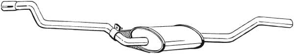 Глушник Посередені Mercedes-Benz 123 1976-1985, 1234900415, 1234901615, 1234902915, 1234904521, 1234904615, 1234908015