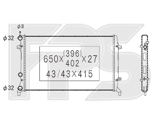 Радіатор Охолодження Volkswagen Beetle 2011-2019, 5C0121251D, 5C0121251E