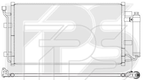 Радіатор кондиціонера Nissan Leaf 2011-2017, 921003NA0A, 921103NA0A