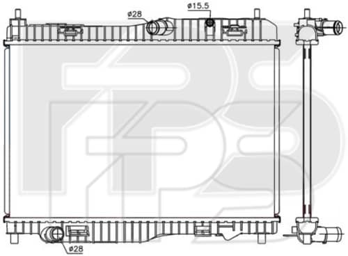 Радіатор Охолодження Ford Fiesta 2013-2019, 1768105, 1778265, 2029178, C1B18005AA, C1B18005BB, C1B18005BC