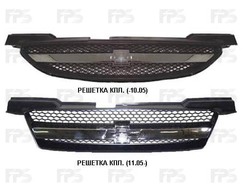 Решітка Пластикова Передня Права Chevrolet Aveo 2002-2008
