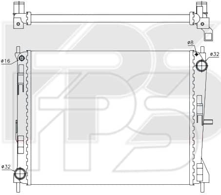 Радіатор Охолодження Renault Clio 2006-2008, 21410AY600, 8200138738